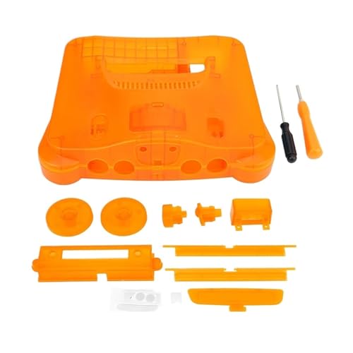 Cadfghjk Transparent Orange Lila for N64 Retro Videospiel Ersatzgehäuse Shell Translucent Case - Kompatibel Mit Nintend N64(TRN Orange) von Cadfghjk