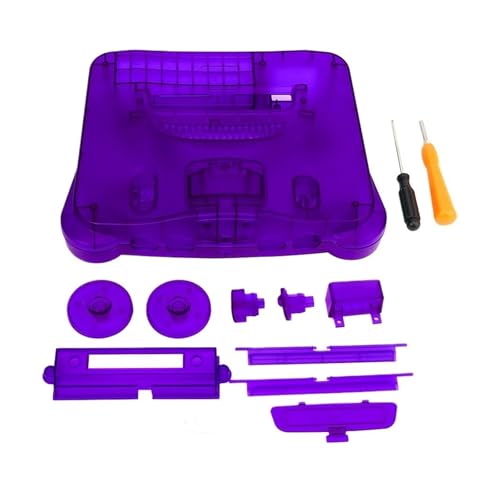 Cadfghjk Transparent Orange Lila for N64 Retro Videospiel Ersatzgehäuse Shell Translucent Case - Kompatibel Mit Nintend N64(TRN Purple) von Cadfghjk