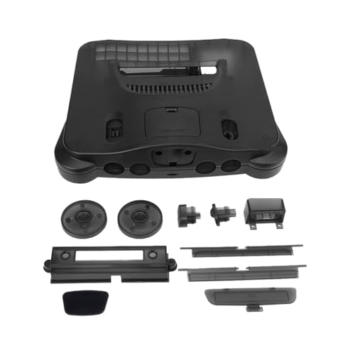Cadfghjk Transparente Box for Retro-Videospielkonsole In 7 Farben, Ersatzgehäuse, Durchscheinende Hülle – Kompatibel Mit Nintend N64(TRN Black) von Cadfghjk
