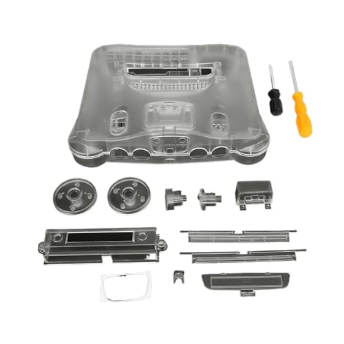 Cadfghjk Transparente Box for Retro-Videospielkonsole In 7 Farben, Ersatzgehäuse, Durchscheinende Hülle – Kompatibel Mit Nintend N64(TRN White) von Cadfghjk