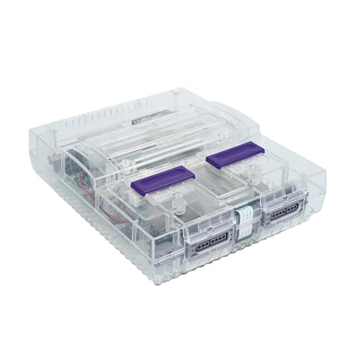 Cadfghjk US-Version, Durchscheinende Ersatzschale for Retro-Spielkonsolen, Transparentes Gehäuse – Kompatibel Mit Nintendo SNES SFC – Kompatibel Mit Bitfunx(TRN) von Cadfghjk