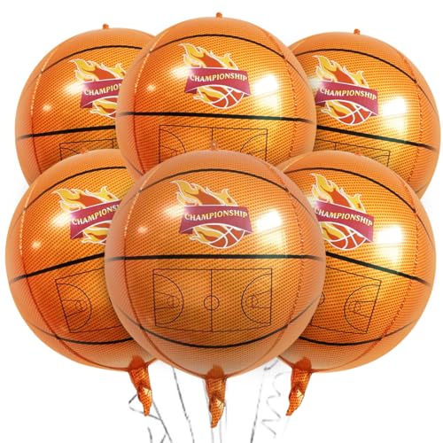 Cadimus 6 Stück Basketball Luftballon, 22 Zoll 4D Folienballons, Basketball Deko Geburtstag Kinder, Folienballon für Spieltag Sport Thema Geburtstag Party Cadimus 6 Stück Basketball Luftballon, 22 Zoll 4D Folienballons, Basketball Deko Geburtstag Kinder, Folienballon für Spieltag Sport Thema Geburtstag Party von Cadimus