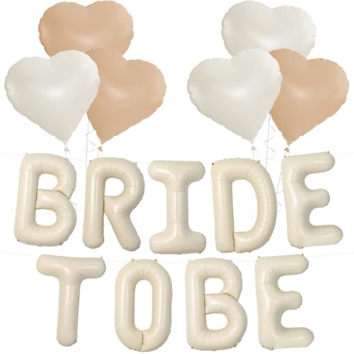 Bride To Be Luftballon, 16 Zoll Cremeweiß Bride To Be Buchstaben Folienballon, Bride to Be Deko Ballon mit Herz Folienballon,Bride Deko für bachelorette party Bride To Be Luftballon, 16 Zoll Cremeweiß Bride To Be Buchstaben Folienballon, Bride to Be Deko Ballon mit Herz Folienballon,Bride Deko für bachelorette party von Cadimus