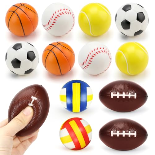 Cadimus 12 Stück Stressball, Mini Sportbälle, Antistressball für Kinder und Erwachsene, Stressabbau Ball Enthält Mini Fussball Basketball Baseball Tennis Rugby und Volleyball, Linderung Entspannung Cadimus 12 Stück Stressball, Mini Sportbälle, Antistressball für Kinder und Erwachsene, Stressabbau Ball Enthält Mini Fussball Basketball Baseball Tennis Rugby und Volleyball, Linderung Entspannung von Cadimus