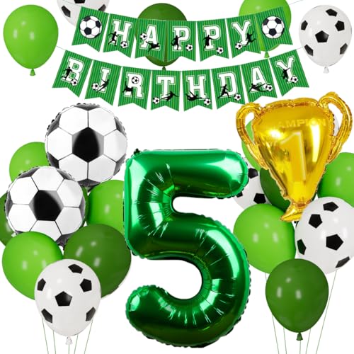 Cadimus Fußball Luftballon 5. Geburtstag, Fussball Deko Geburtstag Kinder 5 Jahre, Geburtstagsdeko Jungen 5 Jahre, Grün Folienballon für Fussball Party Kindergeburtstag Cadimus Fußball Luftballon 5. Geburtstag, Fussball Deko Geburtstag Kinder 5 Jahre, Geburtstagsdeko Jungen 5 Jahre, Grün Folienballon für Fussball Party Kindergeburtstag von Cadimus