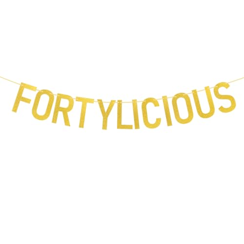 Cadimus Fortylicious Gold Glitter Banner,Girlande 40 Geburtstag,Goldene Glitzerbanner Männer Frauen,40. Jubiläumsfeier, 40. Geburtstag Party Girlanden Deko Cadimus Fortylicious Gold Glitter Banner,Girlande 40 Geburtstag,Goldene Glitzerbanner Männer Frauen,40. Jubiläumsfeier, 40. Geburtstag Party Girlanden Deko von Cadimus