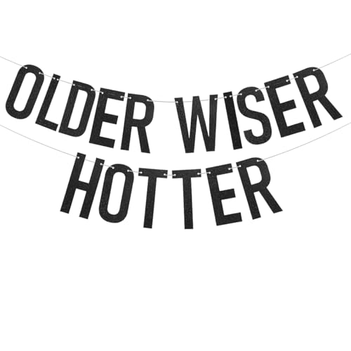 Cadimus Schwarz Glitzer Geburtstags Girlande,Older Wiser Hotter,Deko Geburtstag Banner Frau Mann,Lustige Geburtstaggirlanden zum 40, 50, 60, 70 und 80,Lustige Papierbanner Erwachsene Cadimus Schwarz Glitzer Geburtstags Girlande,Older Wiser Hotter,Deko Geburtstag Banner Frau Mann,Lustige Geburtstaggirlanden zum 40, 50, 60, 70 und 80,Lustige Papierbanner Erwachsene von Cadimus