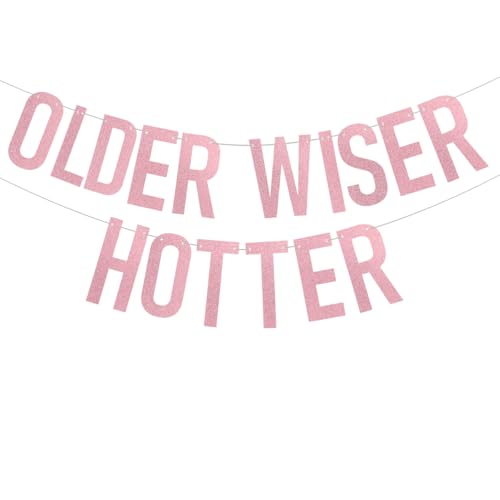 Cadimus Roségold Glitzer Geburtstags Girlande,Older Wiser Hotter,Deko Geburtstag Banner Frau Mann,Lustige Geburtstaggirlanden zum 40, 50, 60, 70 und 80,Lustige Papierbanner Erwachsene Cadimus Roségold Glitzer Geburtstags Girlande,Older Wiser Hotter,Deko Geburtstag Banner Frau Mann,Lustige Geburtstaggirlanden zum 40, 50, 60, 70 und 80,Lustige Papierbanner Erwachsene von Cadimus