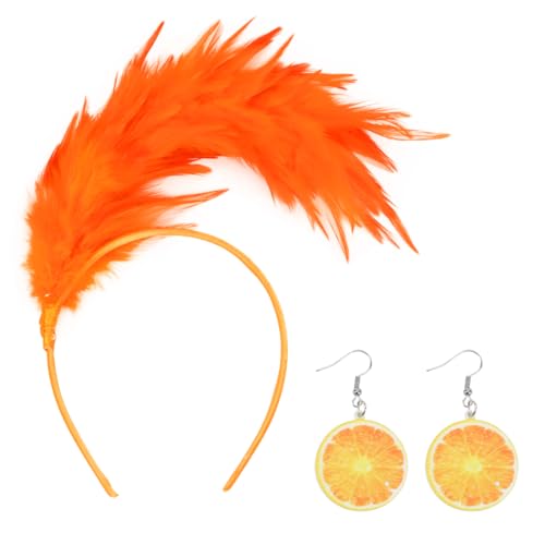 Cadimus orangen ohrringe damen,kopfschmuck orange,Feder Stirnband und 2 paar ohrringe orange frucht,kostüm orange damen,Geeignet für Karneval, Maskeraden und Bühnenauftritte-A Cadimus orangen ohrringe damen,kopfschmuck orange,Feder Stirnband und 2 paar ohrringe orange frucht,kostüm orange damen,Geeignet für Karneval, Maskeraden und Bühnenauftritte-A von Cadimus