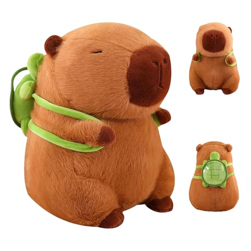 Capybara Kuscheltier, Capybara Plüschtier für Kinder ，Capybara mit Schildkrötenrucksack，Stofftier Capybara Geschenk, Capybara Plush Für Mädchen Jungen（33cm） von Cadimus