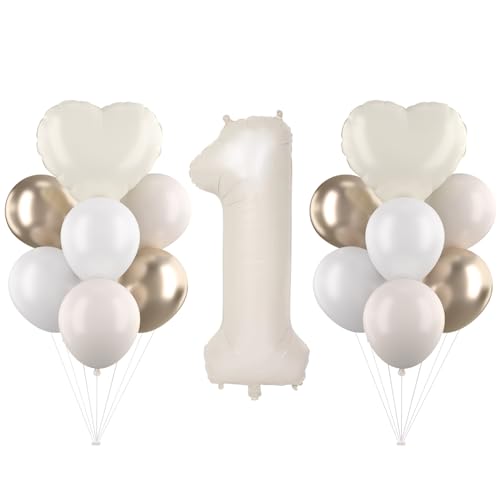 Cadimus Beige Luftballon 1.Geburtstag,40 Zoll Weiß Creme Folienballon 1 Jahr,Beige Zahlenballons,Geburtstagsdeko 1 Jahr Jungen und Mädchen,Hautfarbene Zahlenballons,Herz Folienballon Cadimus Beige Luftballon 1.Geburtstag,40 Zoll Weiß Creme Folienballon 1 Jahr,Beige Zahlenballons,Geburtstagsdeko 1 Jahr Jungen und Mädchen,Hautfarbene Zahlenballons,Herz Folienballon von Cadimus