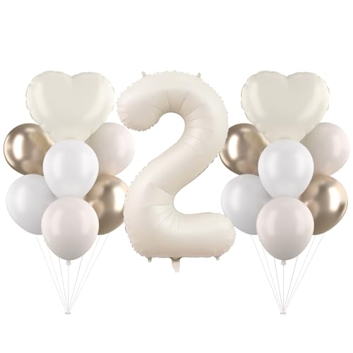 Cadimus Beige Luftballon 2.Geburtstag,40 Zoll Weiß Creme Folienballon 2 Jahr,Beige Zahlenballons,Geburtstagsdeko 2 Jahr Jungen und Mädchen,Hautfarbene Zahlenballons,Herz Folienballon Cadimus Beige Luftballon 2.Geburtstag,40 Zoll Weiß Creme Folienballon 2 Jahr,Beige Zahlenballons,Geburtstagsdeko 2 Jahr Jungen und Mädchen,Hautfarbene Zahlenballons,Herz Folienballon von Cadimus