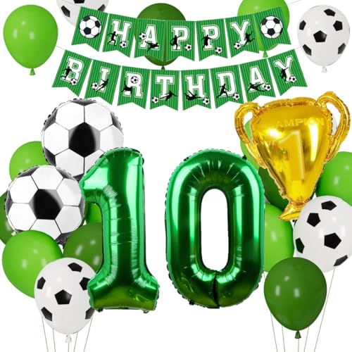 Cadimus Fußball Luftballon 10. Geburtstag, Fussball Deko Geburtstag Kinder 10 Jahre, Geburtstagsdeko Jungen 10 Jahre, Grün Folienballon für Fussball Party Kindergeburtstag Cadimus Fußball Luftballon 10. Geburtstag, Fussball Deko Geburtstag Kinder 10 Jahre, Geburtstagsdeko Jungen 10 Jahre, Grün Folienballon für Fussball Party Kindergeburtstag von Cadimus