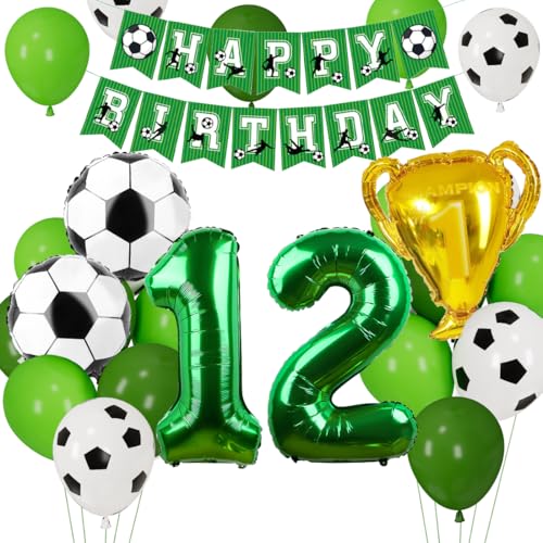 Cadimus Fußball Luftballon 12. Geburtstag, Fussball Deko Geburtstag Kinder 12 Jahre, Geburtstagsdeko Jungen 12 Jahre, Grün Folienballon für Fussball Party Kindergeburtstag Cadimus Fußball Luftballon 12. Geburtstag, Fussball Deko Geburtstag Kinder 12 Jahre, Geburtstagsdeko Jungen 12 Jahre, Grün Folienballon für Fussball Party Kindergeburtstag von Cadimus