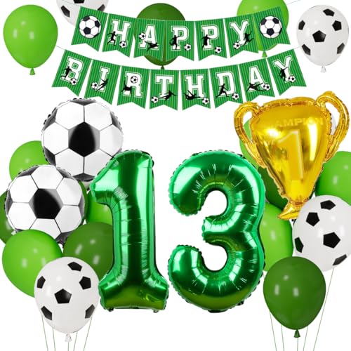 Cadimus Fußball Luftballon 13. Geburtstag, Fussball Deko Geburtstag Kinder 13 Jahre, Geburtstagsdeko Jungen 13 Jahre, Grün Folienballon für Fussball Party Kindergeburtstag Cadimus Fußball Luftballon 13. Geburtstag, Fussball Deko Geburtstag Kinder 13 Jahre, Geburtstagsdeko Jungen 13 Jahre, Grün Folienballon für Fussball Party Kindergeburtstag von Cadimus