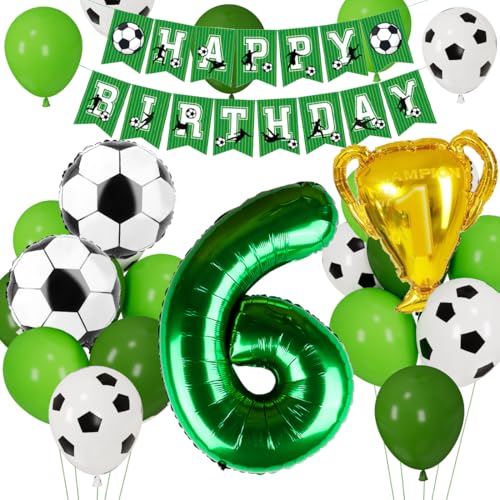 Cadimus Fußball Luftballon 6. Geburtstag, Fussball Deko Geburtstag Kinder 6 Jahre, Geburtstagsdeko Jungen 6 Jahre, Grün Folienballon für Fussball Party Kindergeburtstag Cadimus Fußball Luftballon 6. Geburtstag, Fussball Deko Geburtstag Kinder 6 Jahre, Geburtstagsdeko Jungen 6 Jahre, Grün Folienballon für Fussball Party Kindergeburtstag von Cadimus