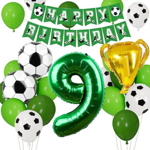 Cadimus Fußball Luftballon 9. Geburtstag, Fussball Deko Geburtstag Kinder 9 Jahre, Geburtstagsdeko Jungen 9 Jahre, Grün Folienballon für Fussball Party Kindergeburtstag Cadimus Fußball Luftballon 9. Geburtstag, Fussball Deko Geburtstag Kinder 9 Jahre, Geburtstagsdeko Jungen 9 Jahre, Grün Folienballon für Fussball Party Kindergeburtstag von Cadimus