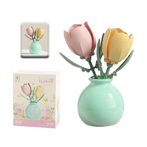 Caelura Klemmbausteine Blumen, Romantische Tulpen Bausteine mit Plastikvase – Kreative Heimdekoration, Geschenkidee für Valentinstag, Hochzeit oder Muttertag Caelura Klemmbausteine Blumen, Romantische Tulpen Bausteine mit Plastikvase – Kreative Heimdekoration, Geschenkidee für Valentinstag, Hochzeit oder Muttertag von Caelura