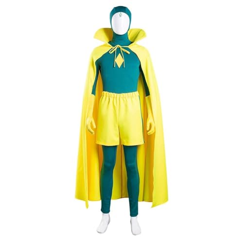 Erwachsene Vision Cosplay Kostüm Superheld Wanda Serie Scarlet Witch Red Jumpsuits Outfits für Halloween Party Zubehör (grün, S) von Cafele