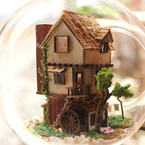 Mini Glas DIY Holz puppenhaus kit Montage Modell wohnkultur Display kreative Handwerk gebäude Spielzeug Geschenk für Kinder von Cafopgrill