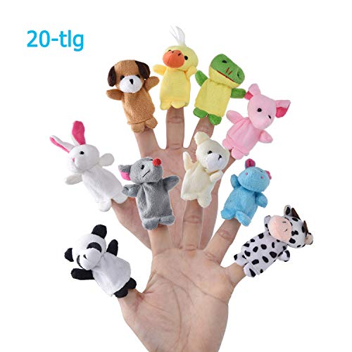 Caiming Finger Plüschtier [20-TLG] Mitgebsel | Kindergeburstagen | Gastgeschenke für Kinderparty und Stuffer für Ostereier, Mehrfarbig von Caiming