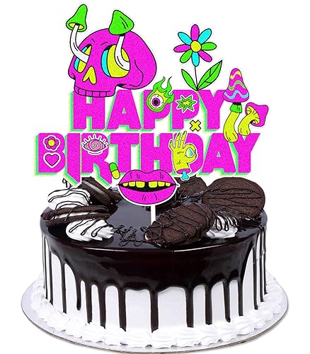 Trippy Happy Birthday Cake Topper von Caiwowo