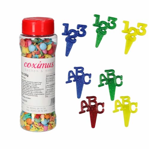 Cake Company – Schulanfang Set für Torten, Cupcakes, Kuchen uvm. | mit Zuckerkonfetti und Zahlen + ABC-Picker | Tortendeko für Einschulung & Schule Cake Company – Schulanfang Set für Torten, Cupcakes, Kuchen uvm. | mit Zuckerkonfetti und Zahlen + ABC-Picker | Tortendeko für Einschulung & Schule von Cake Company