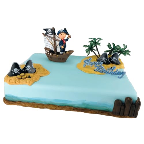 Cake Company Tortendekoration Piraten-Junge im Segelschiff | Set mit Piratenfigur, Palmen & Zubehör | Tortendeko Motivtorte Kindergeburtstag und Geburtstag Cake Company Tortendekoration Piraten-Junge im Segelschiff | Set mit Piratenfigur, Palmen & Zubehör | Tortendeko Motivtorte Kindergeburtstag und Geburtstag von Cake Company