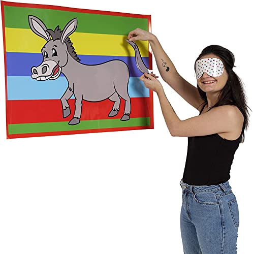 Cake Factory Klassisches Partyspiel für Mädchen oder Jungen, mit Aufschrift "Pin the Donkey", für 30 Spieler von Cake Factory