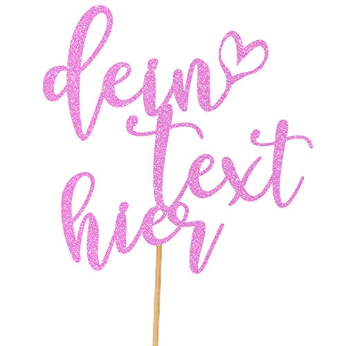 Cakeshop Personalisierte Nachricht Glitzer Kuchen Deko Angepasste Farbe alle Namen, jedes Alter, alle Wörter Glitzer Kuchen Dekoration für Geburtstagskuchen (Babyrosa) von Cakeshop