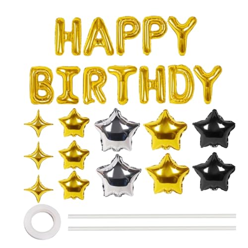 Aufblasbare Partydekoration, Dekorationsset, Buchstaben- und Sternballons, Geburtstagsdekorationsset, Geburtstagsparty-Dekoration, lustige Geburtstagsparty-Requisiten von Calakono