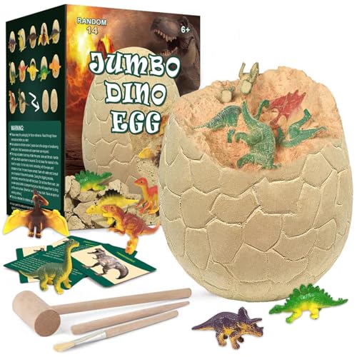 Calakono Dino Egg Dig Kit,Dinosaurier Fossil Dig Toys | Lustiges Dinosaurier-Ausgrabungsspielzeug | Jumbo-Dino-Ei-Ausgrabungsset – Entdecken Sie Dinosaurier mit pädagogischem von Calakono