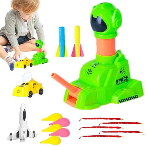 Calakono Raketenstartspielzeug,Raketenautospielzeug - Lustiges Outdoor-Spielzeug für Kinder | Raketenauto-Startspielzeug für den Außenbereich, enthält 2 Raketen, 1 Auto, 1 Flugzeug, 5 runde Ballons, 5 von Calakono