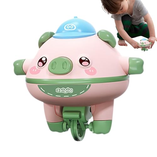Calakono Seiltanz-Schwein Einradspielzeug, Schweinespielzeug für Kinder | Niedliches Schweinchen, das auf dem Einrad balanciert, Autospielzeug | Seiltanz-Schwein-Gyroskop-Spielzeug für Mädchen und von Calakono