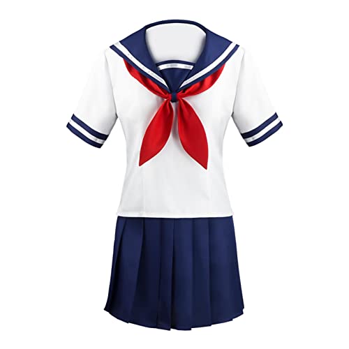 Cosplay-Kostüm Für Mädchen, Japanische Schule, Authentisches Japanisches Schuluniform-Cosplay, Marineblauer Faltenrock, Japanische Schulmädchen-Matrosenhemden, Einheitliche Anime-Cosplay-Kostüme von Calakono