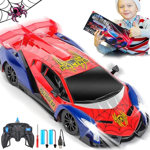 Calantre Spider Ferngesteuertes Auto, ferngesteuertes Auto Spielzeug für Jungen Kinder Hobby Rennauto Spielzeug mit Scheinwerfer, Geburtstagsgeschenk für 3 4 5 6 7 8 9 Jahre alte Jungen Mädchen von Calantre