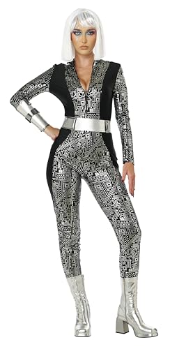 California Costumes, Cyber-Jumpsuit für Damen, Schwarz/Silber, S California Costumes, Cyber-Jumpsuit für Damen, Schwarz/Silber, S von California Costumes