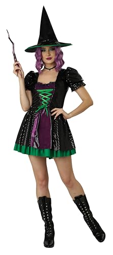 California Costumes, Schwarze schimmernde Hexe für Damen, Schwarz/Violett, XS California Costumes, Schwarze schimmernde Hexe für Damen, Schwarz/Violett, XS von California Costumes