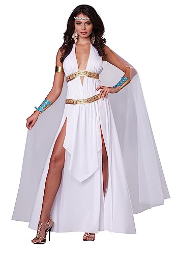 California Costumes 1328 Glorious Goddess Sexy Langes Kleid Greek/Roman Kostüm für Erwachsene, Einfarbig, Weiss/opulenter Garten, XS von California Costumes