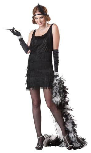 California Costumes Charleston Flapper-Damenkostüm Plus Size schwarz - M (40/42) von California Costumes