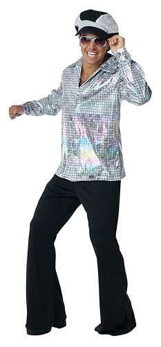 California Costumes Discohemd und Mütze für Herren, silberfarben, Größe L/XL California Costumes Discohemd und Mütze für Herren, silberfarben, Größe L/XL von California Costumes