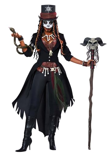 California Costumes Exklusives Voodoo-Kostüm für Damen Halloween-Verkleidung schwarz-braun - Schwarz von California Costumes