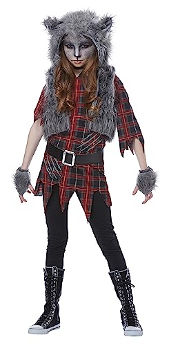 California Costumes Gefährliches Werwolf-Kostüm für Mädchen Halloween grau-rot - Grau, Silber von California Costumes