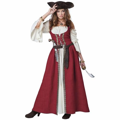 California Costumes Mittelalterliches Overdress Erwachsenenkostüm (rot), Größe S/M von California Costumes