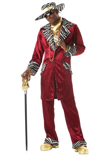 California Costumes Pimp Daddy Checker Kostüm rot-weiss-schwarz - L von California Costumes