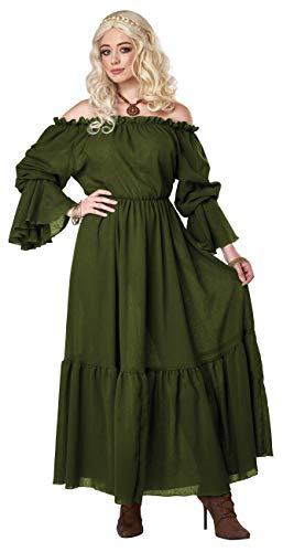 California Costumes Renaissance Bauernmädchen-Kostüm für Erwachsene, Grün, Größe S/M, Olivgrün von California Costumes