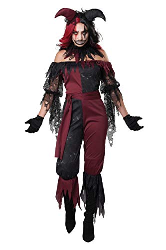 Generique - Psychopatisches Harlekin-Kostüm für Damen Halloween-Verkleidung rot-schwarz - Schwarz von California Costumes