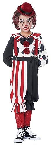 Generique - Stilvolles Clownkostüm für Kinder Zirkus-Verkleidung rot-schwarz-Weiss 140 (8-10 Jahre) von California Costumes