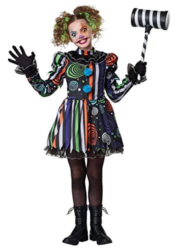 Mädchen Neon Nightmare Clown Kostüm Medium von California Costumes