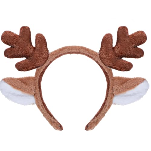 Calkkrer Rentier Geweih Stirnband, Weihnachtsstirnbänder für Kinder und Erwachsene, Tierohren Haarband, Weihnachts Kopfschmuck für Weihnachts Cosplay, Rentier Kostüm Calkkrer Rentier Geweih Stirnband, Weihnachtsstirnbänder für Kinder und Erwachsene, Tierohren Haarband, Weihnachts Kopfschmuck für Weihnachts Cosplay, Rentier Kostüm von Calkkrer